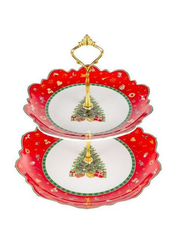 Блюдо Christmas Delight двоярусна 21.5/26.5 см Red (985-211) Lefard (352528024)