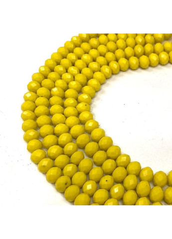 Намистини кришталеві рондель 8х6мм, нитка-60 од, жовтий матовий Plus-plus (352749682)