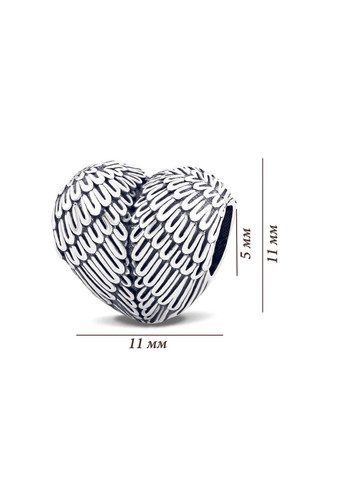 Серебряная бусина шарм Сердце ангела UMAX (290851652)