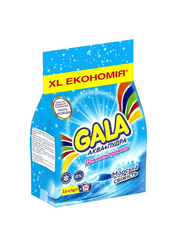 Пральний порошок Аква-Пудра Морська свіжість, для кольорових речей, 3,6 кг Gala (328309254)