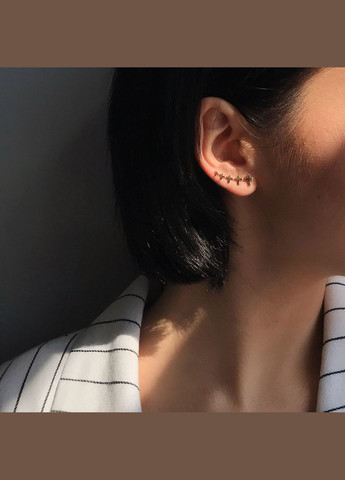 Золотые серьги - клаймберы Стремление с05958 Oniks (264023152)