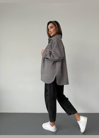 Жіноча сорочка з букле сірого кольору 30900 Fashion (349461980)