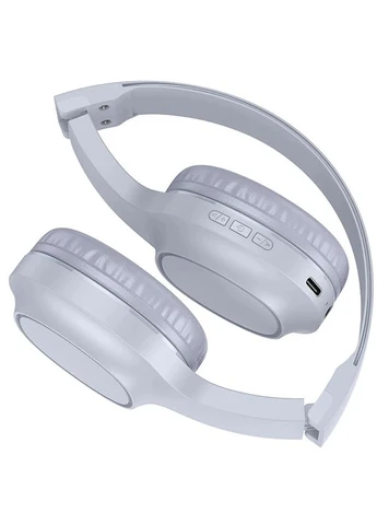 Накладні бездротові навушники Hoco W46 Charm Bluetooth 5.3 світло-блакитний сірий 178x172x63 мм No Brand (402841971)