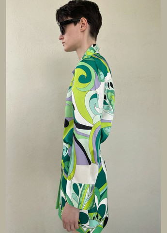 Зеленая рубашка Zara с длинным рукавом