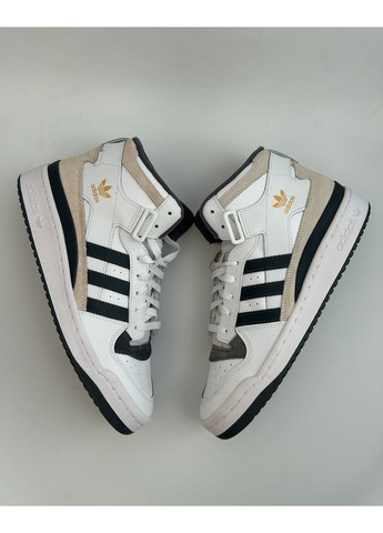 Білі всесезон кросівки forum mid adidas