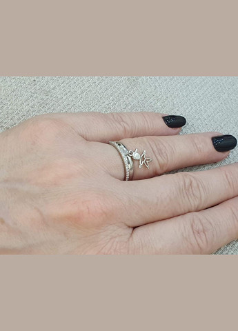 Срібне кільце Хлопчик з фіанітами. 901-01087 Qvaliz (322578675)