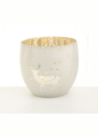 Свічник з оленем срібне скло h9см (1016912) Boltze (305412830)