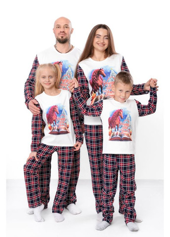 Бордова зимня піжама жіноча "family look" (кофта та штани) з новорічним принтом (p-12645) Носи своє