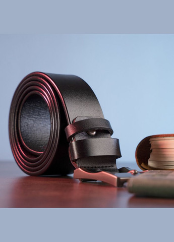 Чоловічий ремінь шкіряний 20223 Чорний Vintage (302972059)