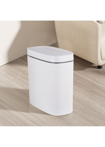 Відро для сміття сенсорне овальне Flat-TC0109 White 9 л колір білий (MI7074) Mixxus (341331700)
