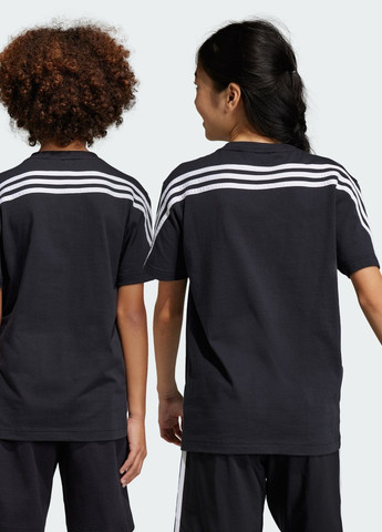 Чорна демісезонна футболка future icons 3-stripes adidas