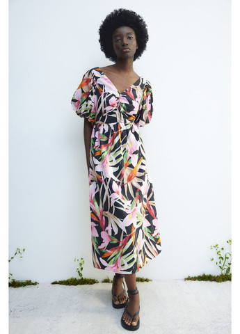 Комбінована кежуал сукня максі з льону H&M однотонна