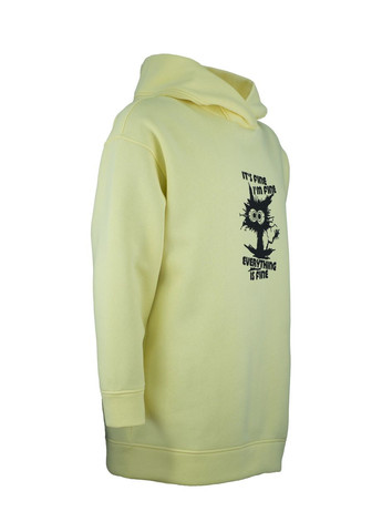 Худі Лео тринитка футер св. лимон з принтом Silent Fish ( DTG) M 4PROFI (314963771)