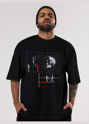 Черная мужская футболка оверсайз urban черная высокая плотность с длинным рукавом Mishe