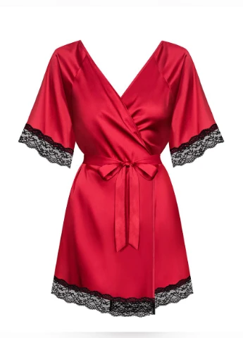 Червоний комплект sensuelia robe xxl Obsessive