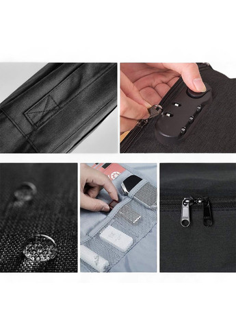 Сумка-органайзер для документів з кодовим замком чорна LoveYouHome 36x27x10 см Love You (338656125)