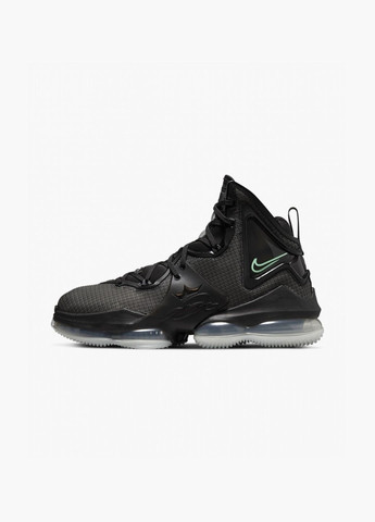 Черные всесезонные кроссовки унисекс lebron xix black green glow black cz0203-003 Nike
