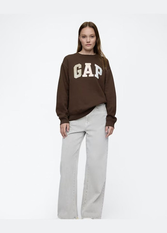 Коричневий стильний світшот з логотипом Gap напис (317045092)