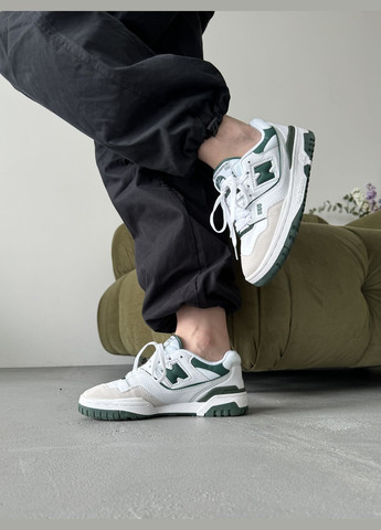 Білі Осінні кросівки чоловічі і жіночі new balance 550 white green | нью беланс 550 білі зелені No Brand