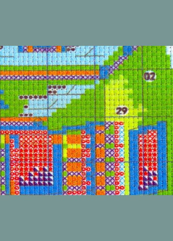 Набор для вышивания по нанесённой на канву схеме"Sunset lake villa".AIDA 14CT printed,48*48см Joy Sunday (313613226)