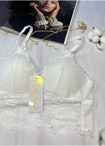 Белый топ топ кружевной с вырезом на спине Beisdanna без косточек