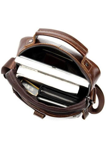 Сумка планшет через плече для документів та для телефону чоловіча з натуральної шкіри маленька Коричневий 37305 Vintage (353690052)