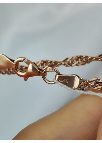 Срібний ланцюжок 925 проби в позолоті Сінгапур 45 см No Brand (367089327)