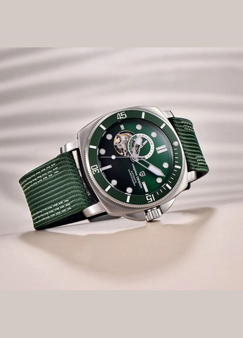 PD-1736 Silver-Green механический с автоподзаводом спортивный Pagani Design (342323156)