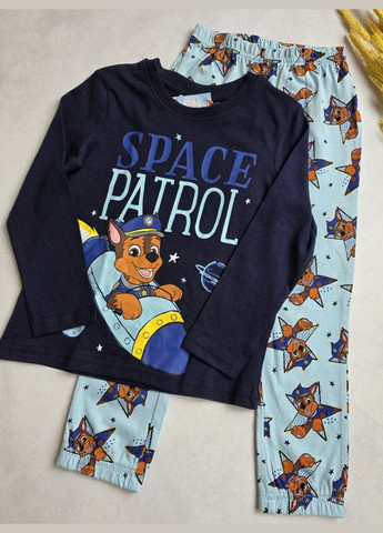 Темно-синя всесезон дитяча піжама з довгим рукавом для хлопчиків Lupilu Піжама