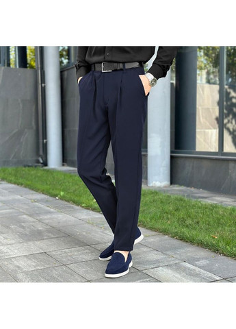 Темно-синие классические, кэжуал демисезонные прямые брюки Freedom