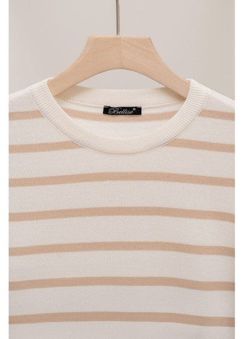 Бежевый джемпер в полоску 2800 айвори – миндальный Triko Bakh