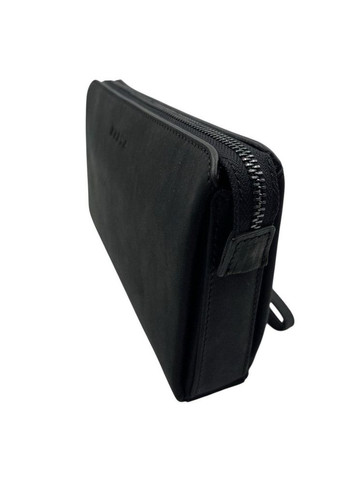 Барсетка мужская нубуковая кожаная черная 0718-30 Karya (365815621)