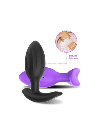 Фіолетова анальна пробка з вібрацією та дистанційним керуванням (USB) YEAIN (284278525)