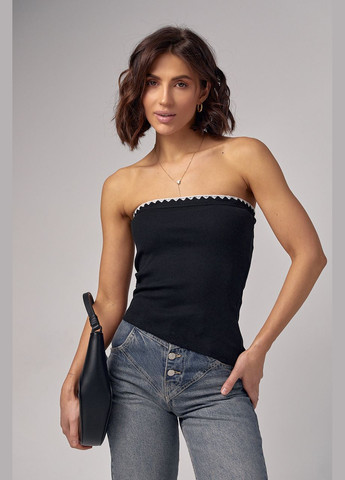 Женский топ без бретелей с асимметричным низом 241022 Lurex — 292252873