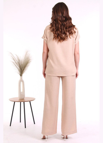 Костюм двойка базовый женский 0543 меланж лен бежевый Актуаль (330258153)