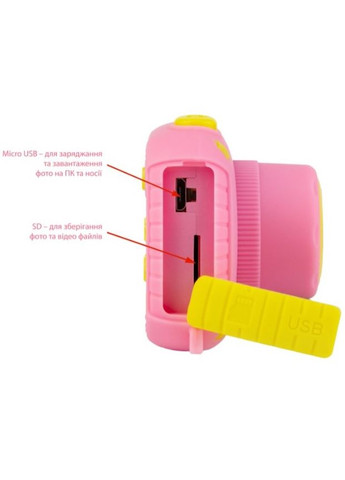 Дитяча цифрова фотокамера Camera фотоапарат 8х4,5х5 см Рожевий (2104618330) Smart Kids (329694870)