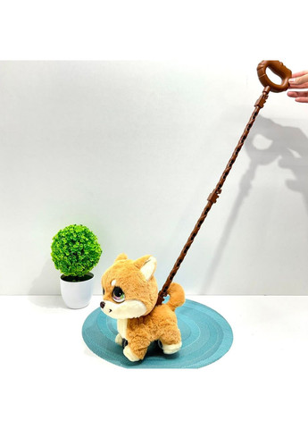 Собачка -каталка на палочке интерактивная украинский язык Коричневая (M 6246 I UA) No Brand (365653703)