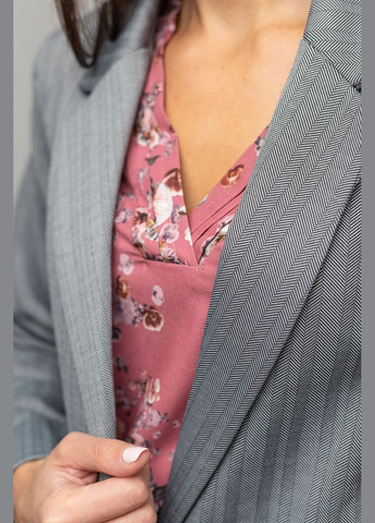 Серый женский женский жакет в узор "елка" (ll168761191) LadyLike - зимний