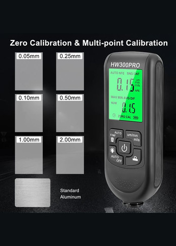 Цифровий товщиномір автомобільної фарби, покриття VKTECH HW-300PRO Чорний No Brand (300577694)