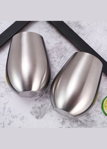 Бокал для питья без ножки Bar House для красного вина из нержавеющей стали премиум-классу 500 мл Серебристый No Brand (341827957)