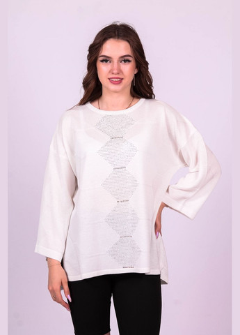 Молочний светр ошатний жіночий 92077 трикотаж люрекс молочний Актуаль