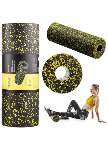 Масажний ролик EPP PRO+ 45 x 14.5 см (валик, роллер) гладкий Black/Yellow (P-5907739310583) 4FIZJO (311505615)