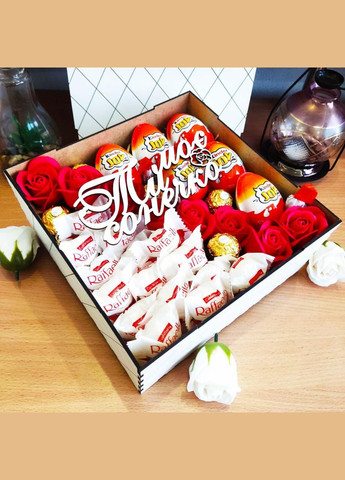 Бокс из сладостей, Kinder JOY и роз для девушки (ar152) No Brand (317171290)