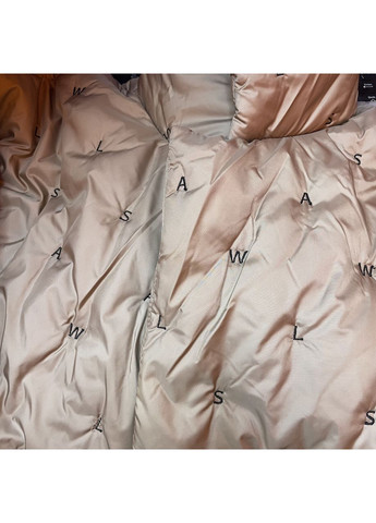 Бежева зимня куртка жіноча зимова стьобана оверсайз без капюшону xl чорна Seventeen