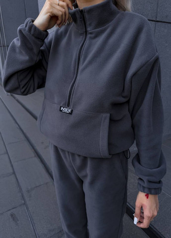 Базовий повсякденний демісезонний костюм двійка: кофта на блискавці з кишенею кенгуру + штани Tik-Tak (363058299)