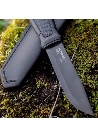 Ніж фіксований Garberg Carbon Multi-Mount (довжина: 229 мм, лезо: 109 мм), чорний, піхви пластик, туристичний ніж Mora (395597030)