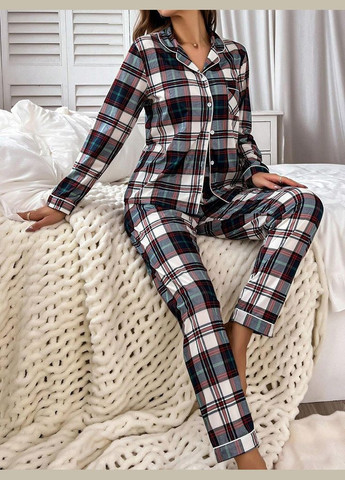 Синяя всесезон женская пижама комплект рубашка брюки (2-300) No Brand