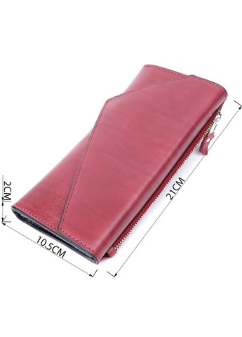 Місткий гаманець із монетницею зовні з натуральної шкіри бордовий 11647 Grande Pelle (329195894)