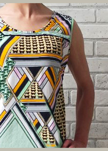 Летняя женская майка, легкая футболка без рукава, яркая абстракция, вискоза бамбук No Brand - (333016538)