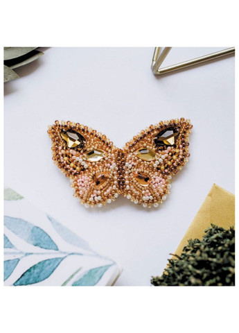 Набор для вышивания бисером украшения "Отблеск цитрина" AD 031 на натуральном холсте Abris Art (364128864)